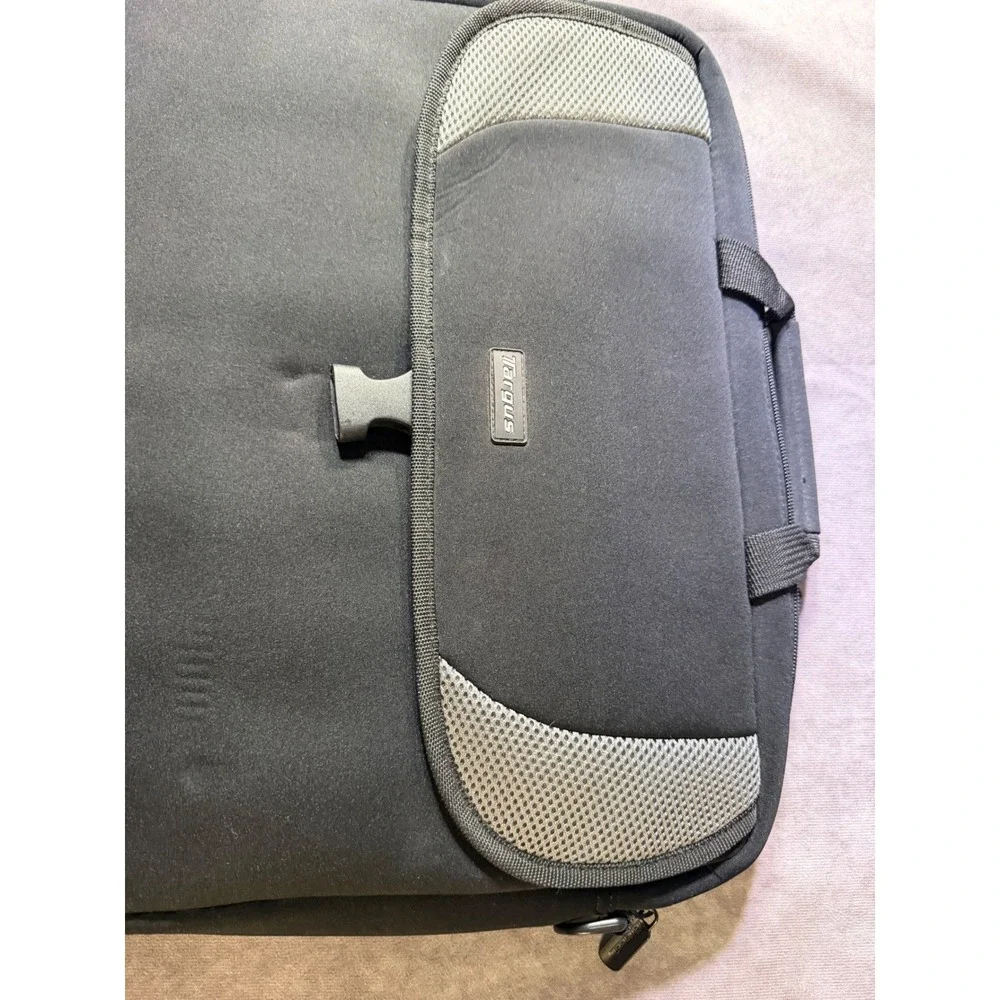 Targus Laptop Messenger Bag Black Grey Neoprene Padded Briefcase Case 16x12